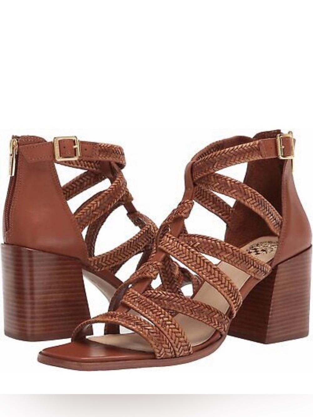 Vince Camuto Nissena Strappy Block Heel Sandals in Brown Women’s Size 9